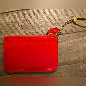 Louis Vuitton Keychain- Red Pattern Leather Wallet